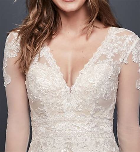 What wedding dress looks best on plus size? Melissa Sweet Linear Lace Wedding Dress New Wedding Dress ...