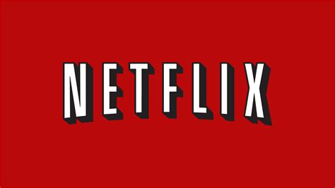 The Netflix Logo Is Shown In Black And White On A Red Background With