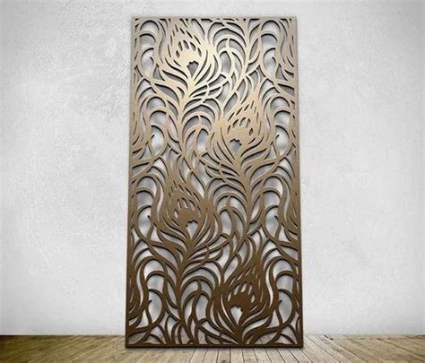 Golden Stainless Steel Plume Laser Cut Screens And Panels Rectangular