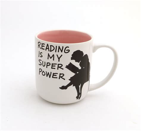 reading is my superpower mug great t for book lover pink etsy