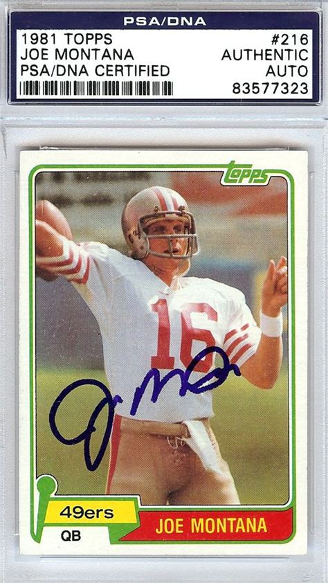 Maybe you would like to learn more about one of these? Lot Detail - Joe Montana Rare Signed 1981 Topps Rookie Card (PSA/DNA Encapsulated)