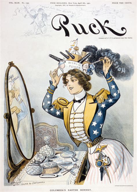 Puck Comic 1901 Columbia Symbolizes The New American Great Power R
