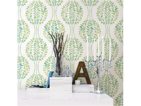 Brewster Home Fashions A Street Prints Versailles Green Floral Damask