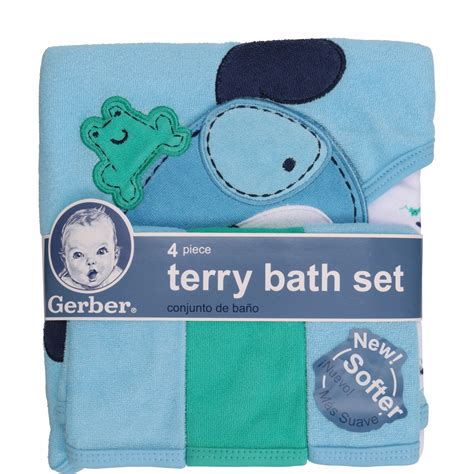 Gerber Newborn Baby Boy Towel And Washcloths Bath T Set Dog 4