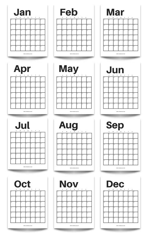 Free Printable Modern Minimalist Fill In Calendar Use For Any Year