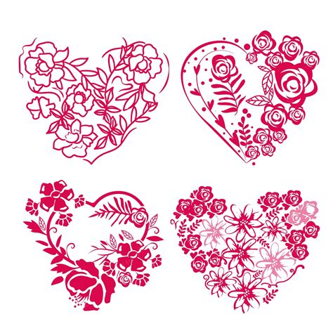 Premium Vector Floral Heart Valentine Day Isolated On White Background