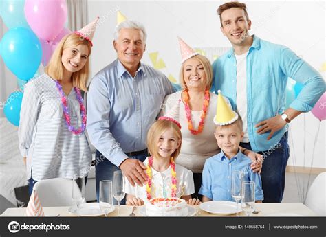 Family celebrating Birthday party — Stock Photo ...