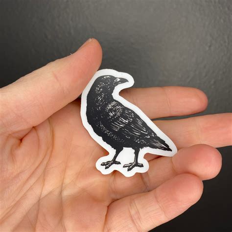 Gothic Crow Sticker Etsy