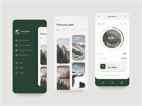 Hiking App Concept App Design Layout App Design User Interface Design