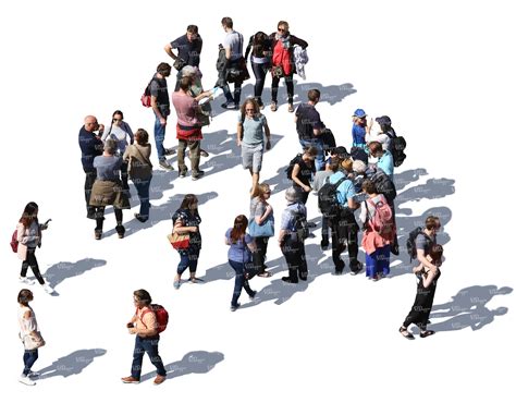 group of people standing and walking seen from above - VIShopper