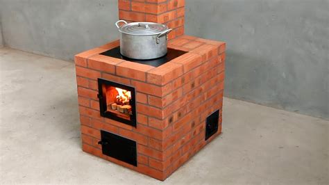 How To Make A Simple And Effective Wood Stove From Red Bricks Youtube