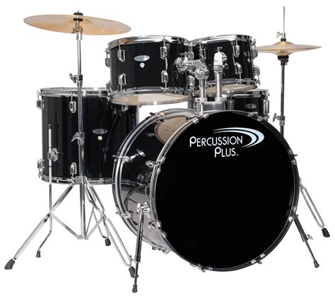 Percussion Plus Pp4100 Drum Set W Cymbals Throne And Hardware Included Black Bx 1 Of 2