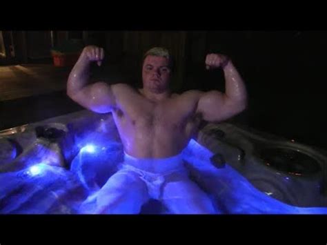Supersaiyanflex Flexes His Hot Muscles In Hot Tub And Lifts Up Weaker
