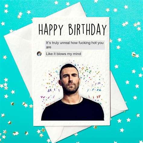 Adam Levine Birthday Card Its Truly Unreal How Etsy