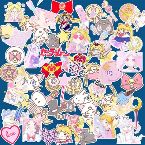 Sailor Moon Stickers Pack 40pcs Decorative Sticker Laptop Etsy