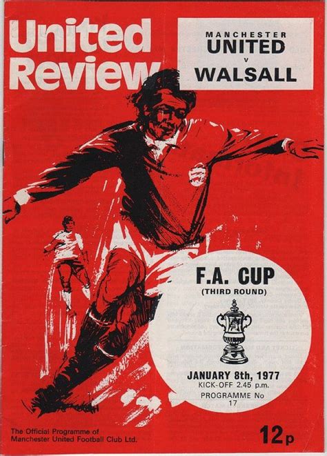 Vintage Football Programme Manchester United V Walsall Fa Etsy Uk