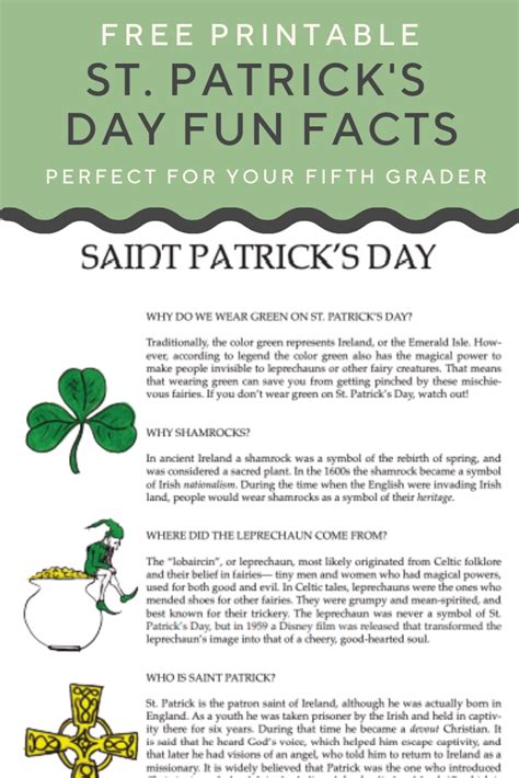 The St Patricks Day Fun Fact Is Shown In Green And White With Shamrocks