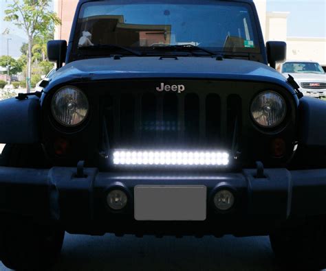 Install IJDMTOY Jeep Wrangler Front Grill LED Light Bar: 7 ...