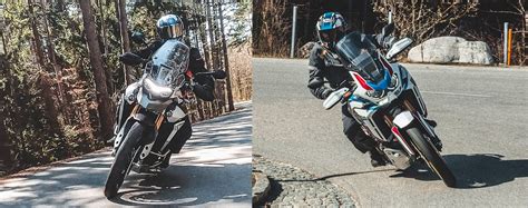 The very clean looking cb1100. Triumph Tiger vs. Honda Africa Twin Adventure Sports TEST