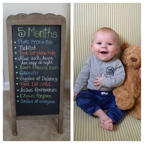 5 Months Baby Chalkboard Chalkboard Baby 5 Month Baby Baby Month By