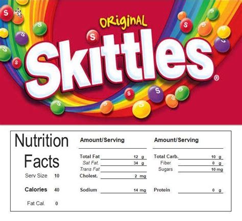 skittles vending machine candy label sticker with nutrition size b vending labels