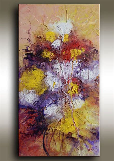 Flowers In Vase Original Abstract Painting Floral Original Etsy