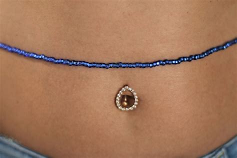 African Waist Beads With Clasp Blue Belly Beads Waistbeads For Weight