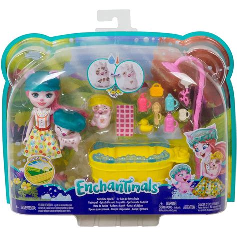 Mattel Enchantimals Bathtime Splash With Petya Pig Doll And Streusel