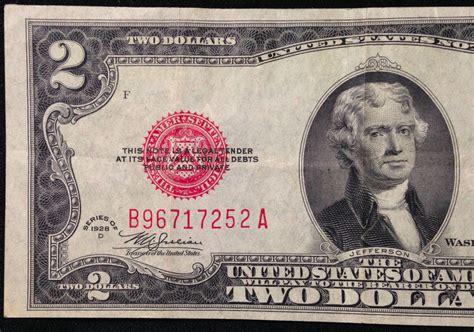 1928 D Circulated Mule 2 Two Dollar Bill Us Currency 1928d United