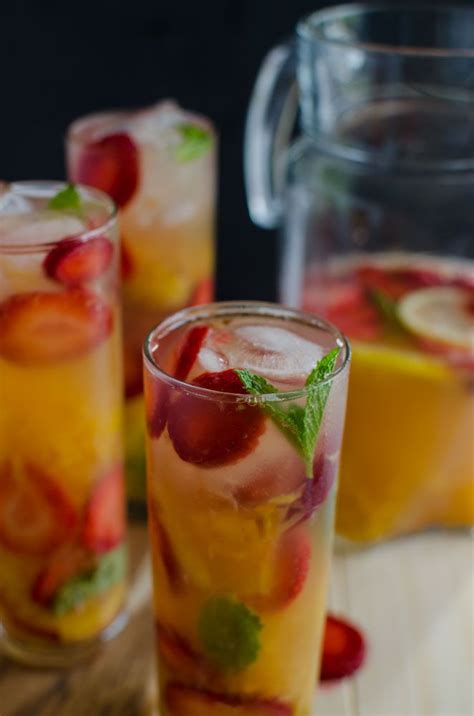 Refreshing Non Alcoholic Pineapple And Strawberry Sangria Recipe Strawberry Punch Recipes