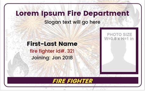 Fire Department Employees Id Cards Download Templates