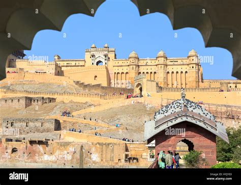Festung Von Amber Amber Fort Jaipur Rajasthan Indien Stock Photo