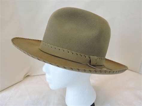 Vintage Imperial Stetson Fedora Hat Tanbeige Suede Finish Etsy
