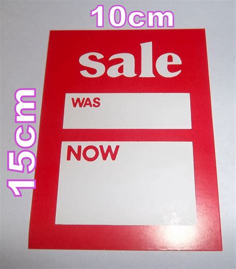 Sale Clearance Clothing Labels Swing Tags Price Ticket Choose Size