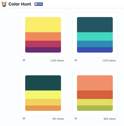 Color Hunt Find And Save Curated Colour Palettes I Like That This