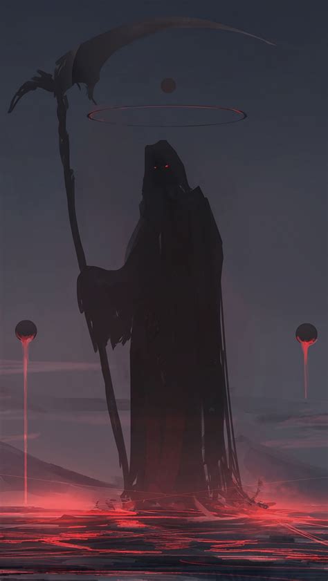 Wallpaper Grim Reaper Silhouette Mantle Dark Art Iphone Dark