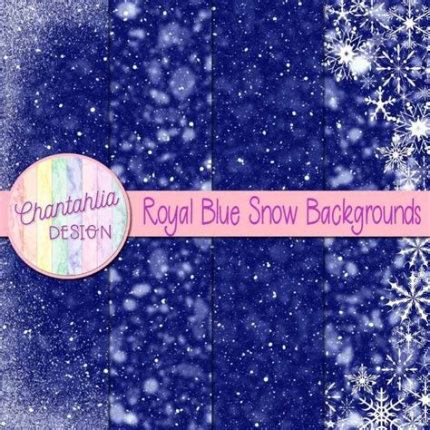 Free Digital Papers Featuring Royal Blue Snow Designs