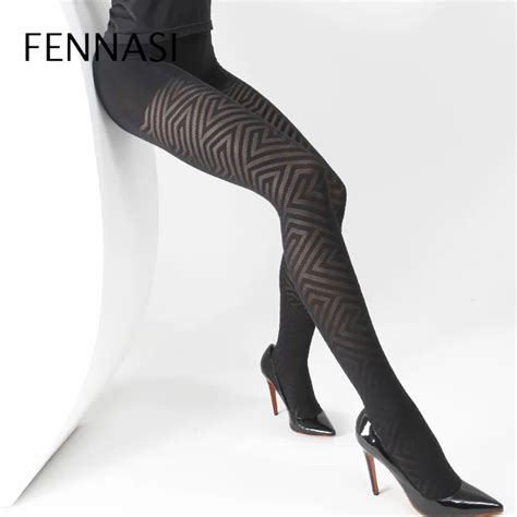 fennasi women s fantasy tights mesh striped silk stockings thin lady vintage faux tattoo