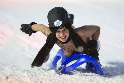 German Resort Hosts Naked Snow Sledding Competition DER SPIEGEL