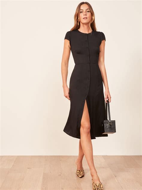 Fauna Dress In 2021 Little Black Dress Classy Black Dresses Classy Midi Short Sleeve Dress