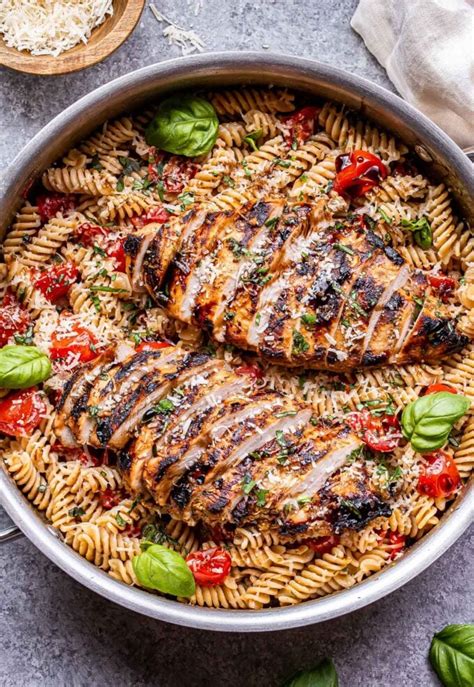 Tomato Basil Pasta With Balsamic Grilled Chicken Recipe Runner