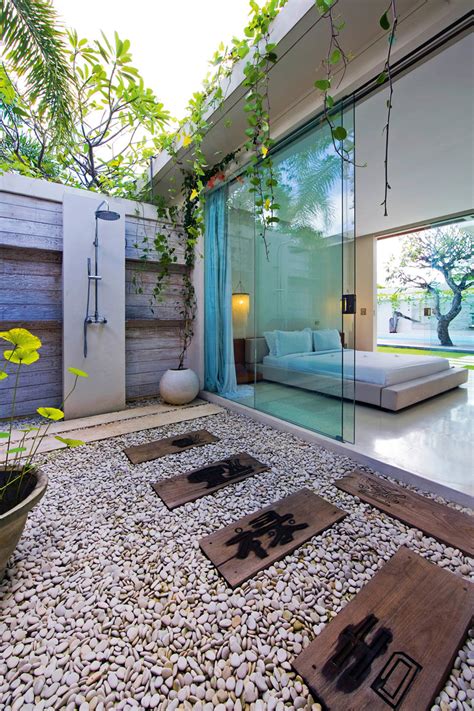 Romantic Modern Balinese Outdoor Showers At The Chandra