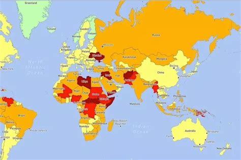 interactive map shows the world s most dangerous countries to visit with vacationers warned