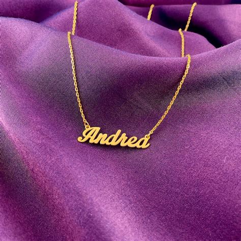 14k solid gold name necklace gold personalized necklace etsy
