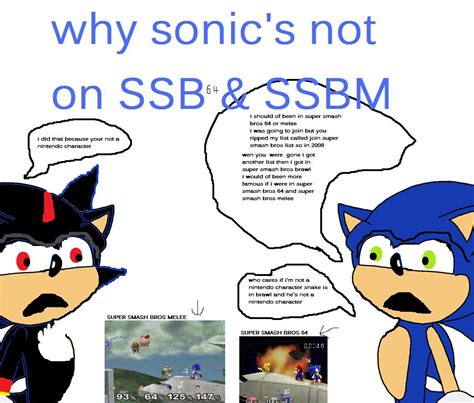 Why Sonics No In Super Smash Bros 64 Or Super Smash Bros Melee Super