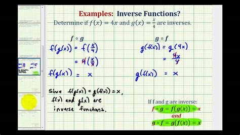 Ex 1: Determine If Two Functions Are Inverses - YouTube