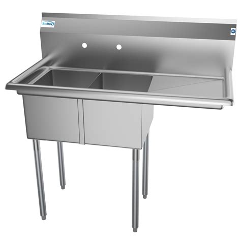 Koolmore Sb121610 16r3 43 Two Compartment Stainless Steel Sink With