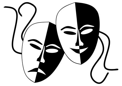 Black And White Theater Masks Clip Art Image Clipsafari