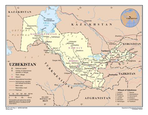 Large Political And Administrative Map Of Uzbekistan With Roads Cities