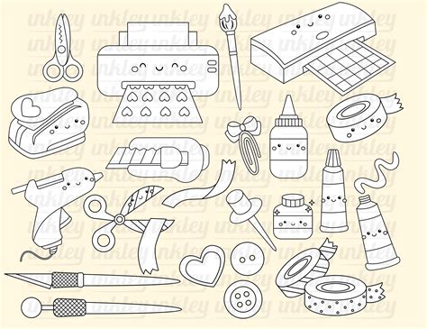 Craft Supplies Clipart Hobby Clip Art Black And Whie Free Svg On